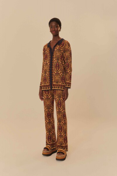 PANTALON TRICOT SLIM AMOR DE Multicolor