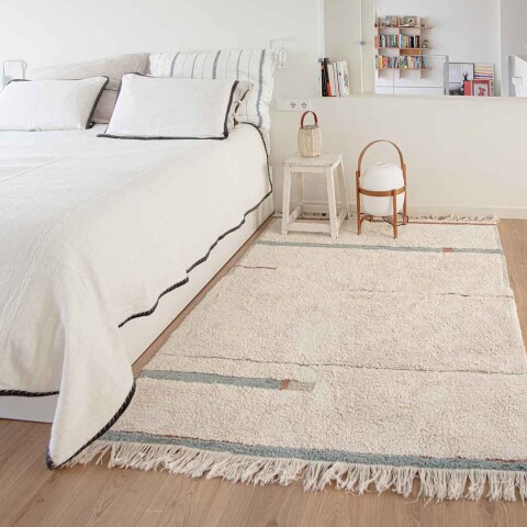 Alfombra lavable - Lanes Vintage Nude Blue M