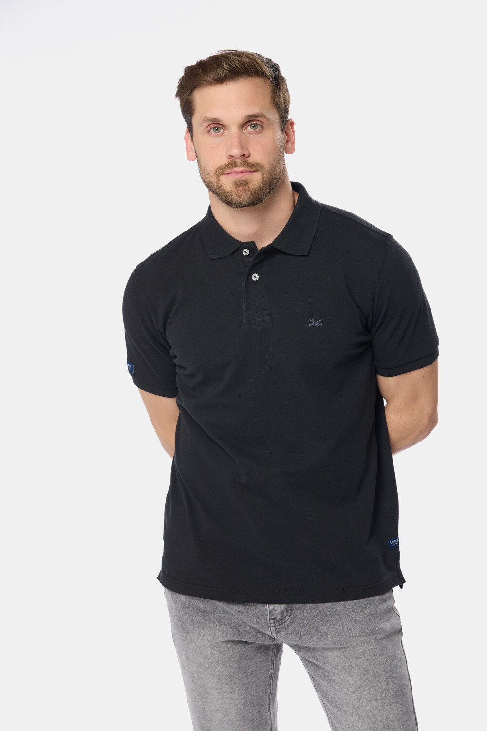 REMERA POLO LISA PIQUÉ Negro