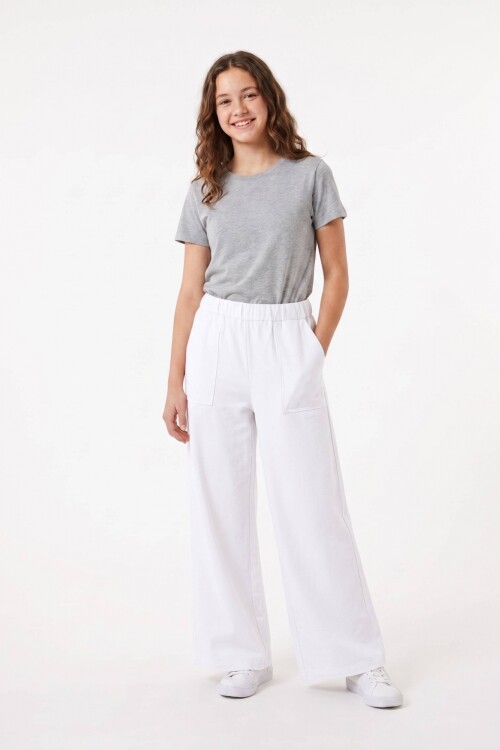 Pantalon palazzo tipo jogging liviano CRUDO