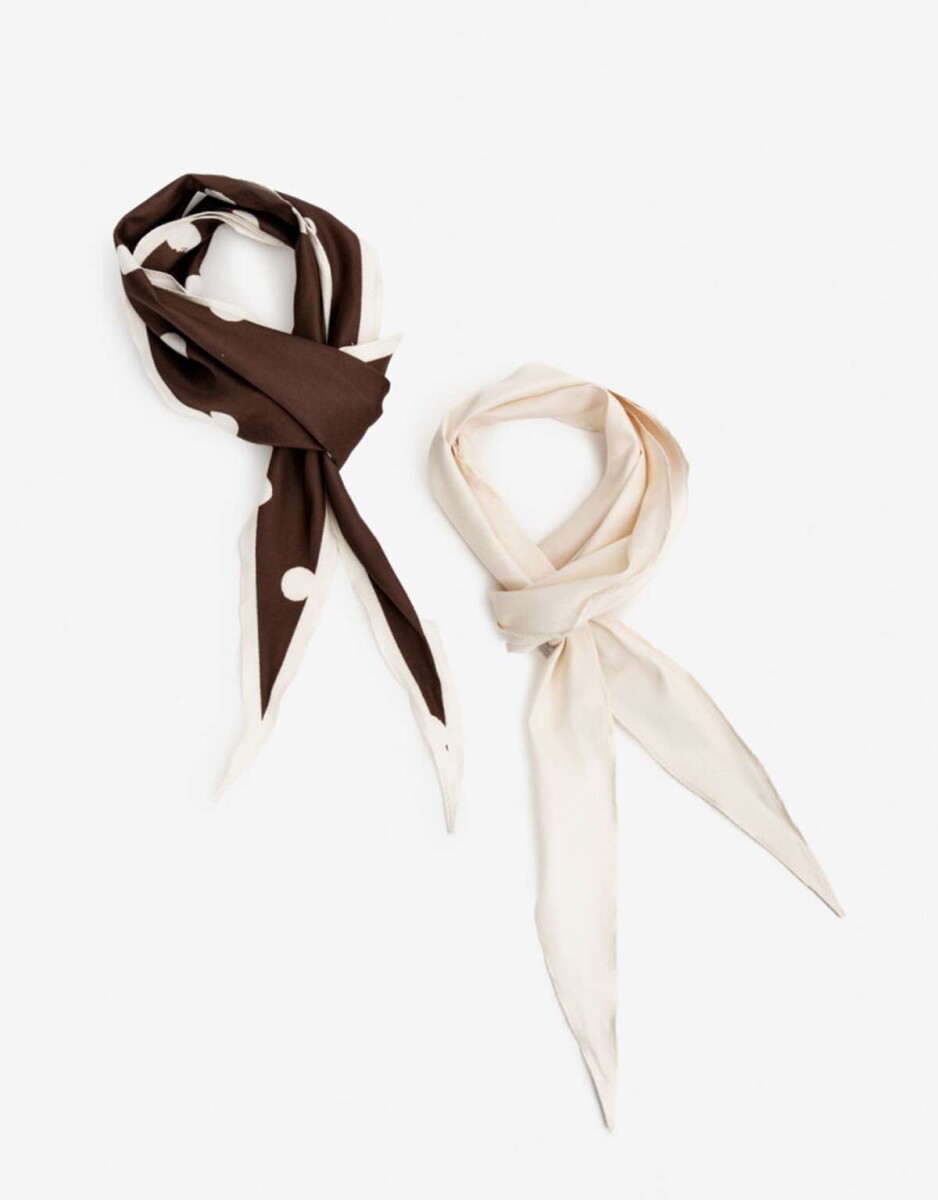 Set De Pañuelos De Raso - Marron Chocolate 