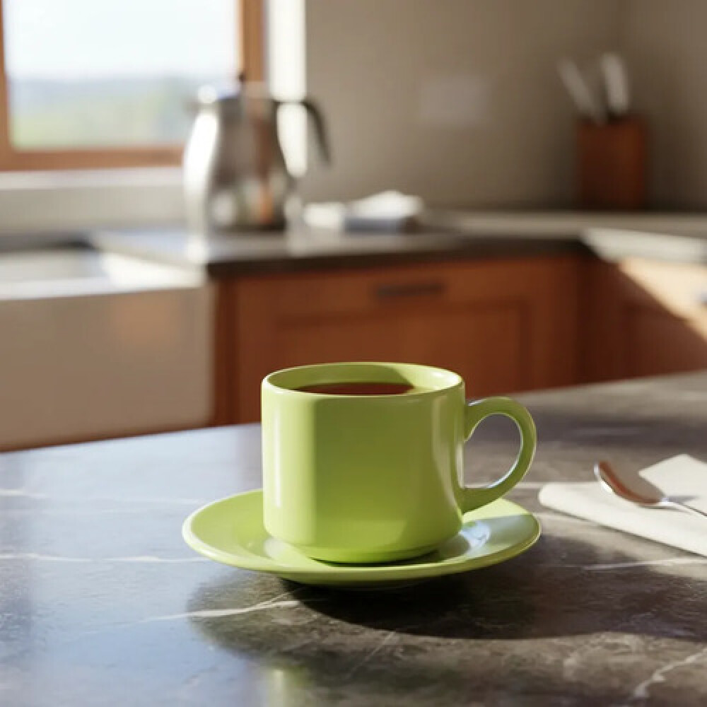 Taza te con plato verde 200 ml BIONA Taza te con plato verde 200 ml BIONA