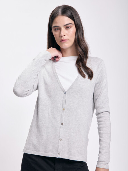 Cardigan basico punto Gris