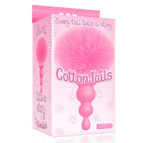 Plug Anal Cotton Tails Cola de Conejo con Cuentas Rosa