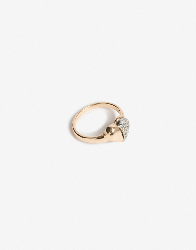 Anillos Chicos Metal Anillo Corazón Metal Biplating - Dorado