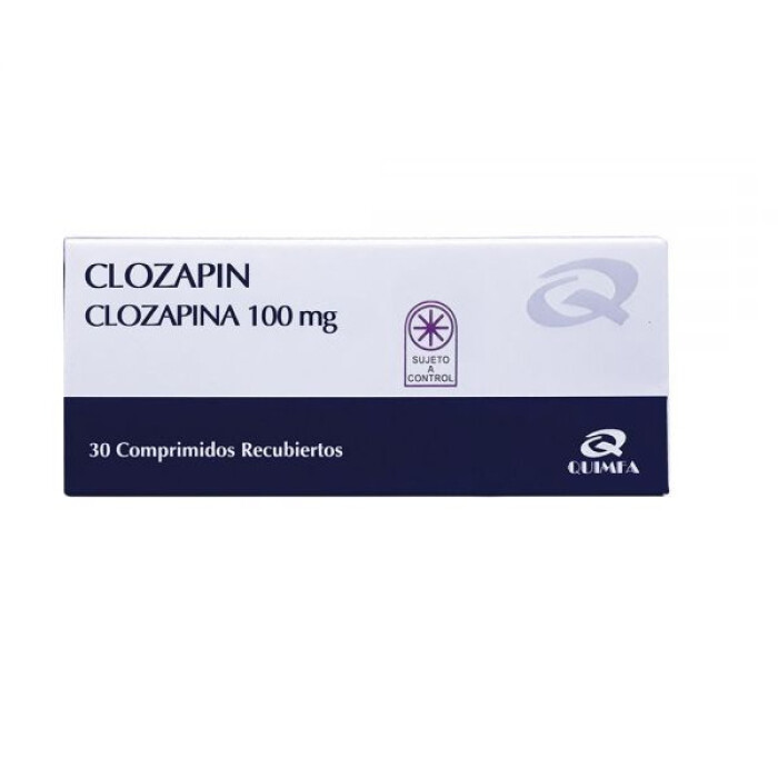 CLOZAPIN 100 MG. CJ X 30 COMP. REC. única