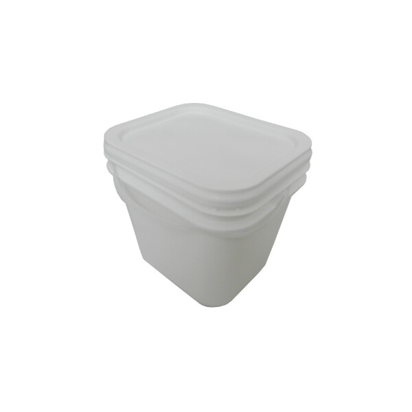 BALDE INDUSTRIAL BLANCO RECTANGULAR CON TAPA 3.6 LTS. BLANCO