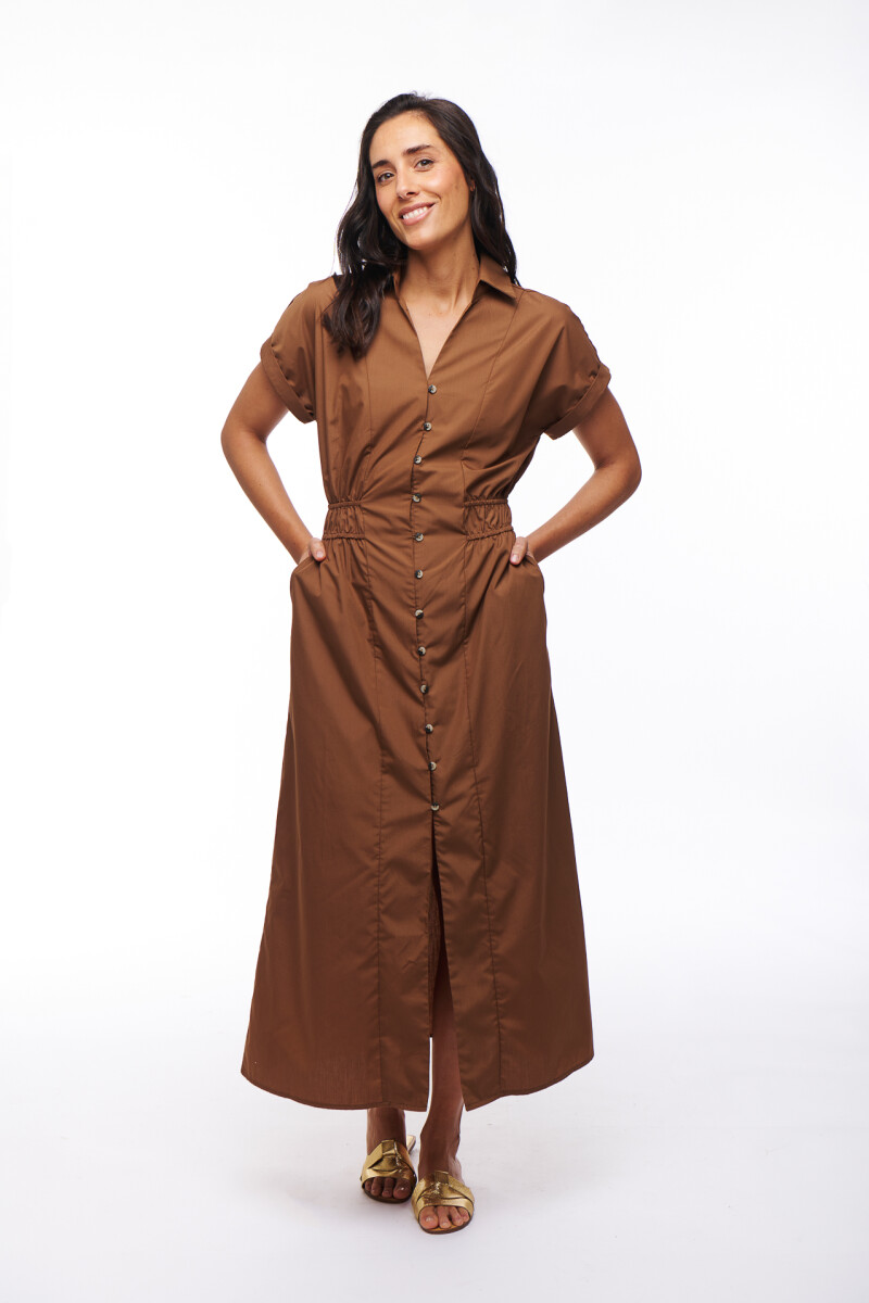 VESTIDO AUREA MARRON
