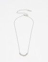 Cadena Corta con Dije Metal Collar Con Charms De Metal. - Plateado Rodio