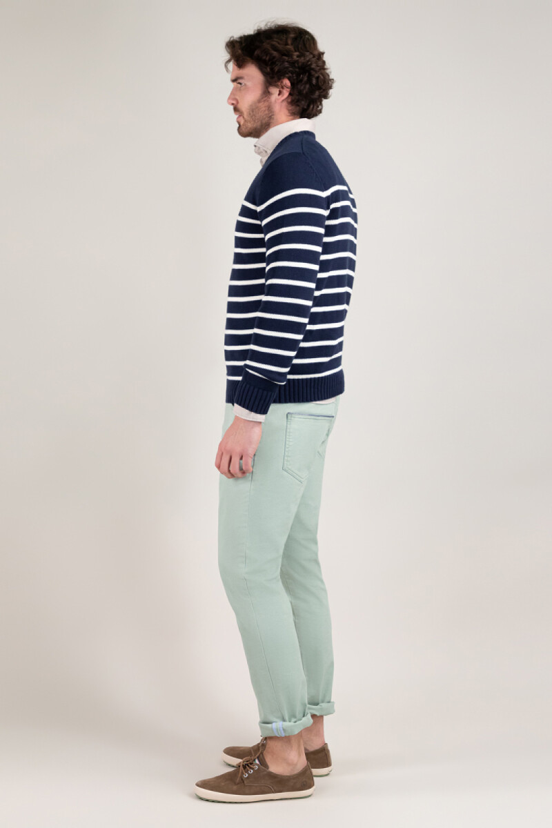 Jersey El Ganso - Punto Inglés Rayas Azul Crudo