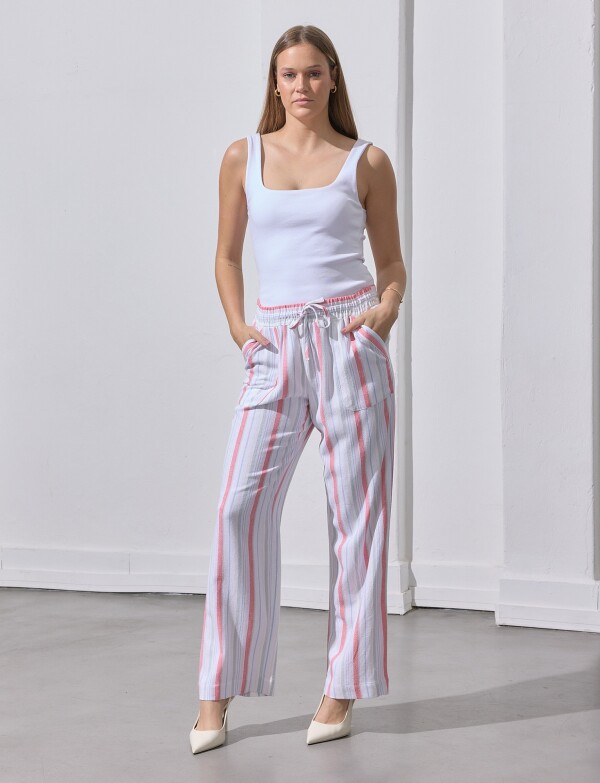 Pantalon Lino MULTI/ROSA