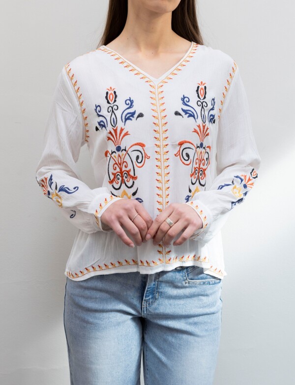 Blusa Bordado BLANCO/MULTI