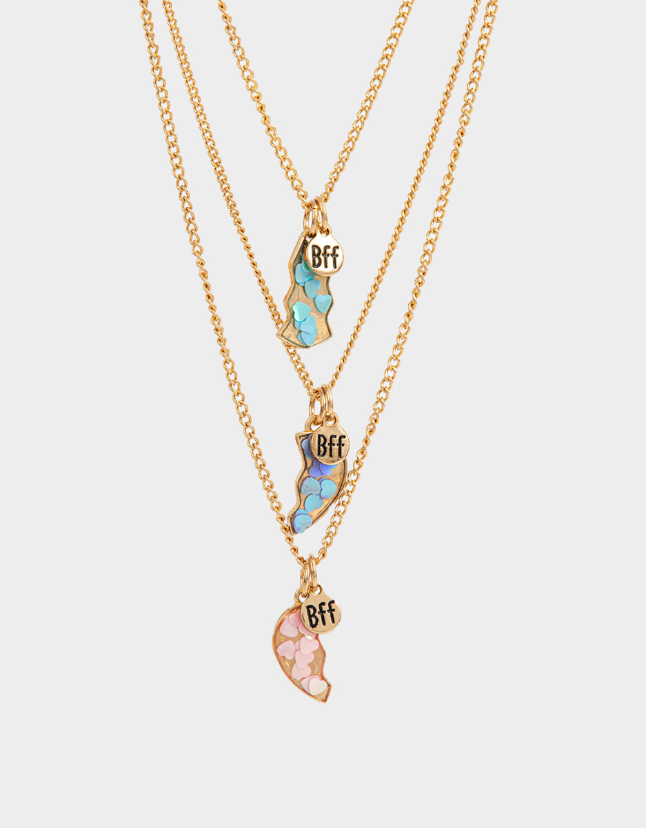 Set De Collares Para Compartir Bff Corazón 