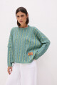 Sweater Oceano Crop Verde/Petroleo