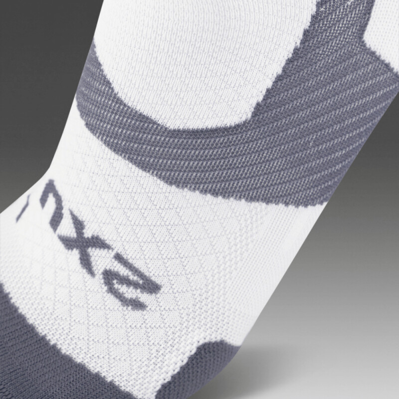 Medias Running Vectr Light Cushion No Show Compression Unisex White/grey