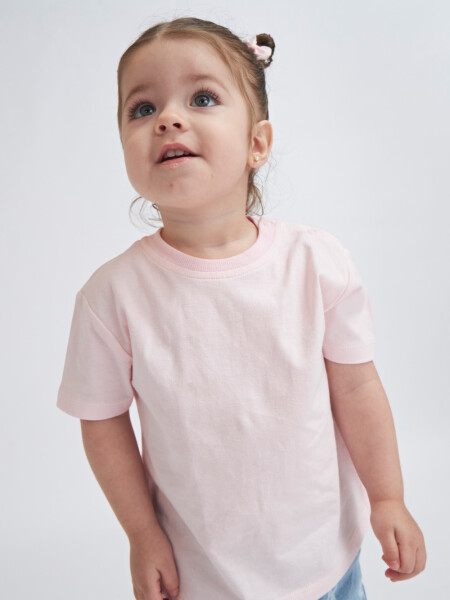 Camiseta manga corta básica Rosa