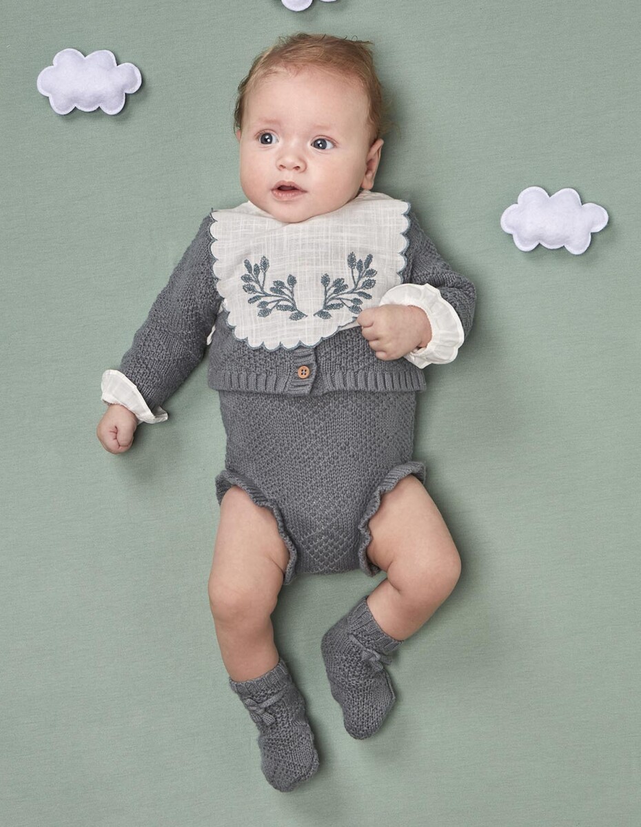 Babero Bordado - Blanco Roto 