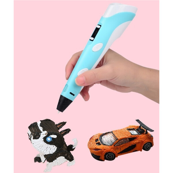 Lapicera 3d Lápiz Impresión 3d Para Impresión Y 3 Filamentos Variante Color Celeste