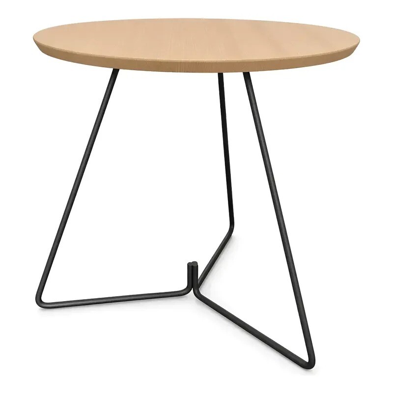MESA LATERAL REDONDA - TAPA DE MADERA CLARA Y PIE EN METAL GRAFITO 45cms MESA LATERAL REDONDA - TAPA DE MADERA CLARA Y PIE EN METAL GRAFITO 45cms