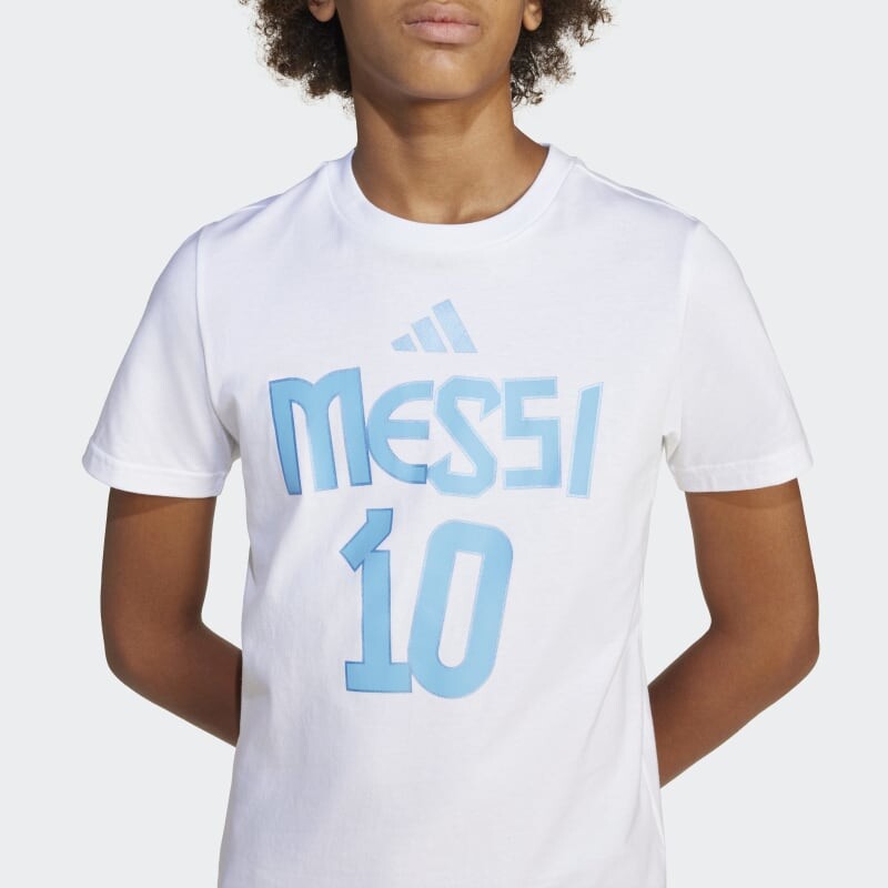 Remera Adidas Messi Nombre y Número Blanco