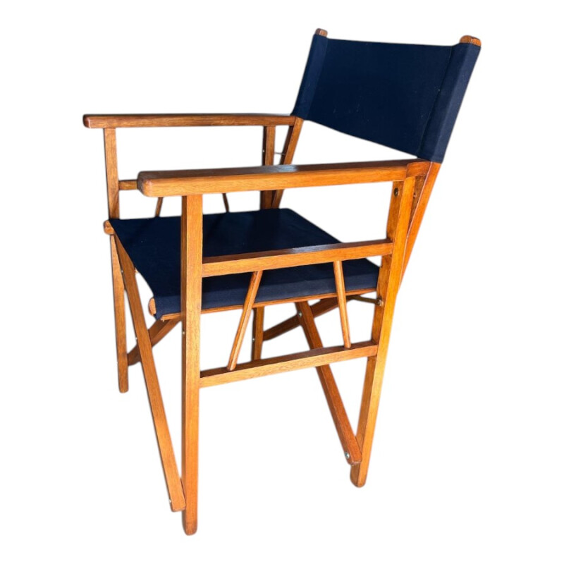 Silla director madera y lona Azul