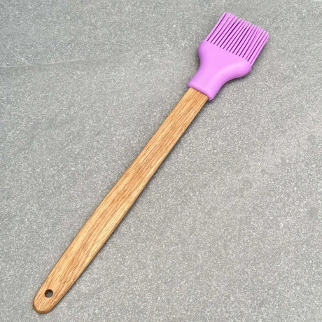 Pincel Gastronómico Silicona Mango Madera 30cm Pincel Gastronómico Silicona Mango Madera 30cm