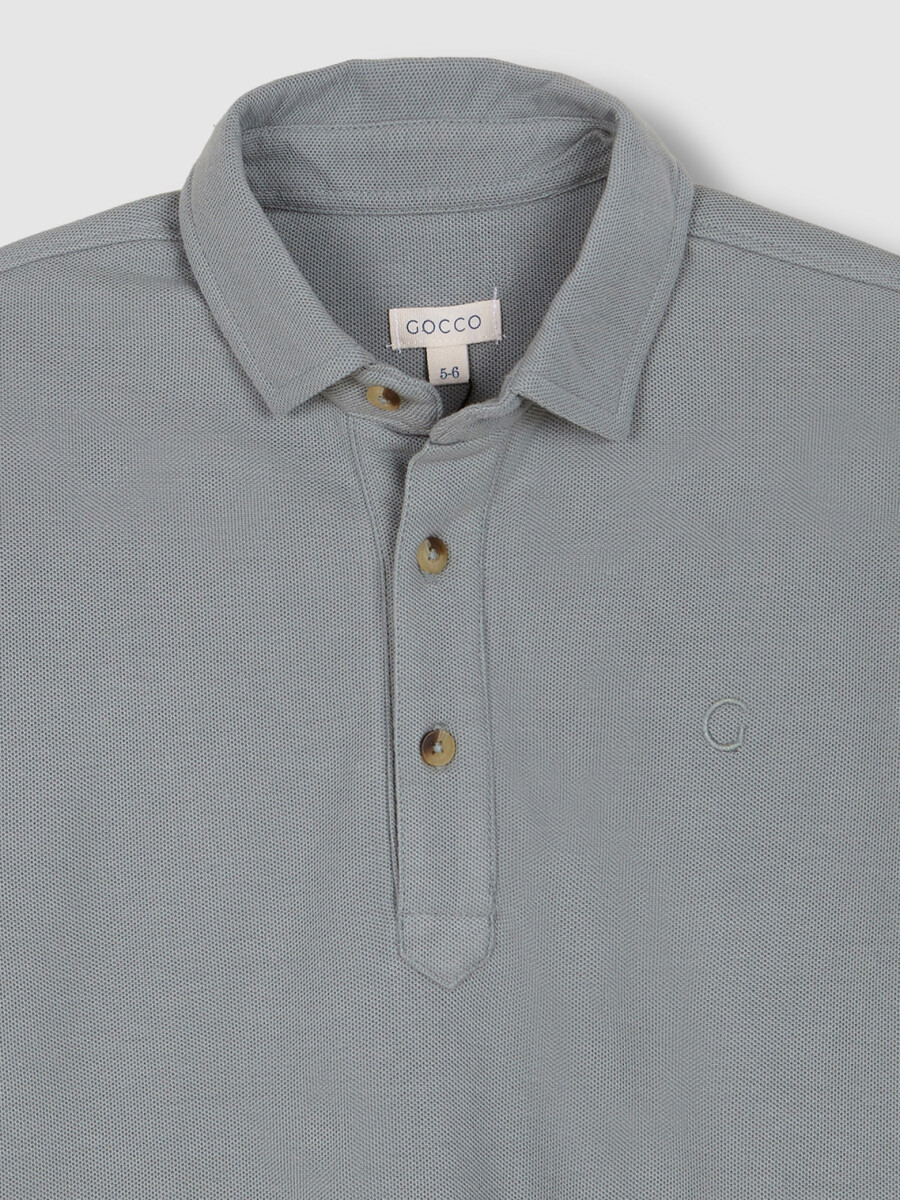 Camisa De Pique Azul