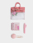 Librería Sets Estampados Llavero Y Charm De Mini Carterita - Rosa Claro