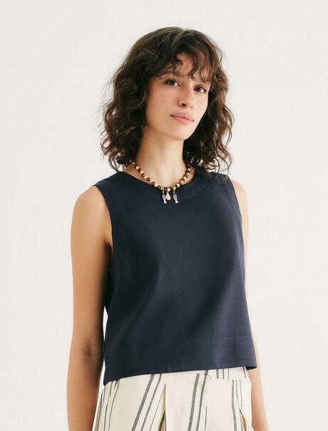 BLUSA MANGA CORTA AZUL