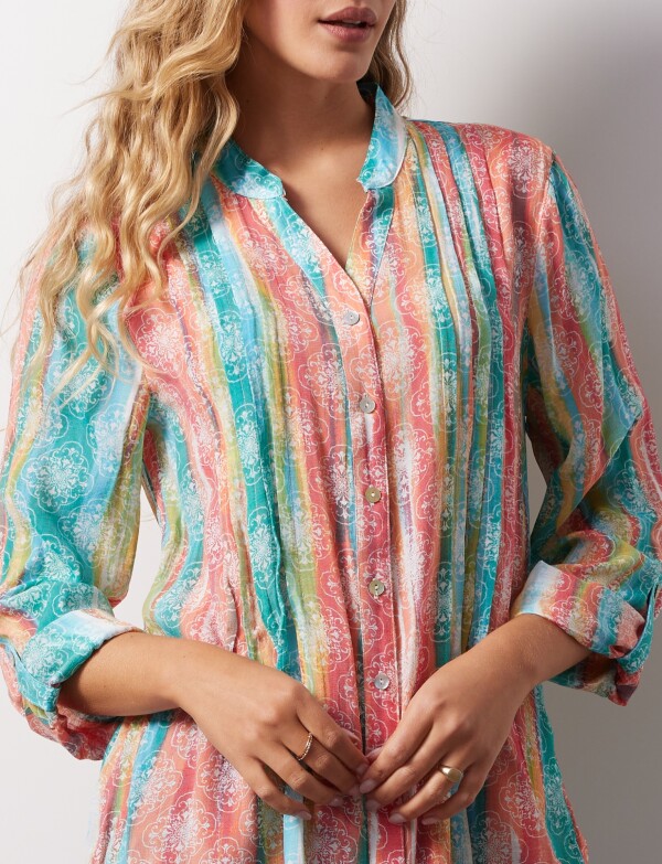 Blusa Gasa Print MULTI/VERDE