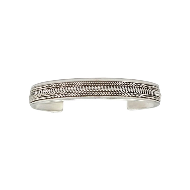 Brazalete tejido con borde-Plata 925-Sin Piedra-BR3041 sinpiedra