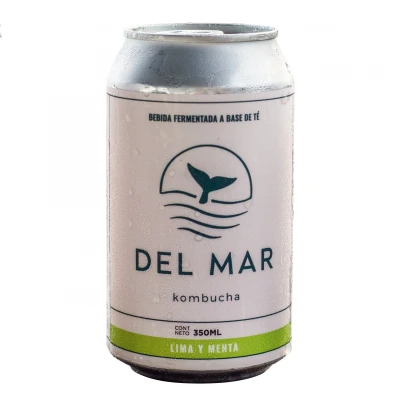 Kombucha lima y menta Del Mar 350ml Kombucha Del Mar Lima Y Menta