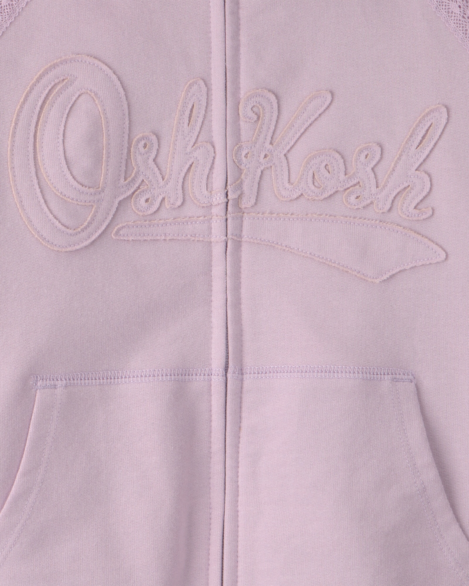Campera de algodón, lila, con capucha y logo Sin color