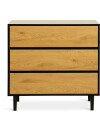 Cómoda ODENSE 3 cajones color roble/negro Cómoda ODENSE 3 cajones color roble/negro