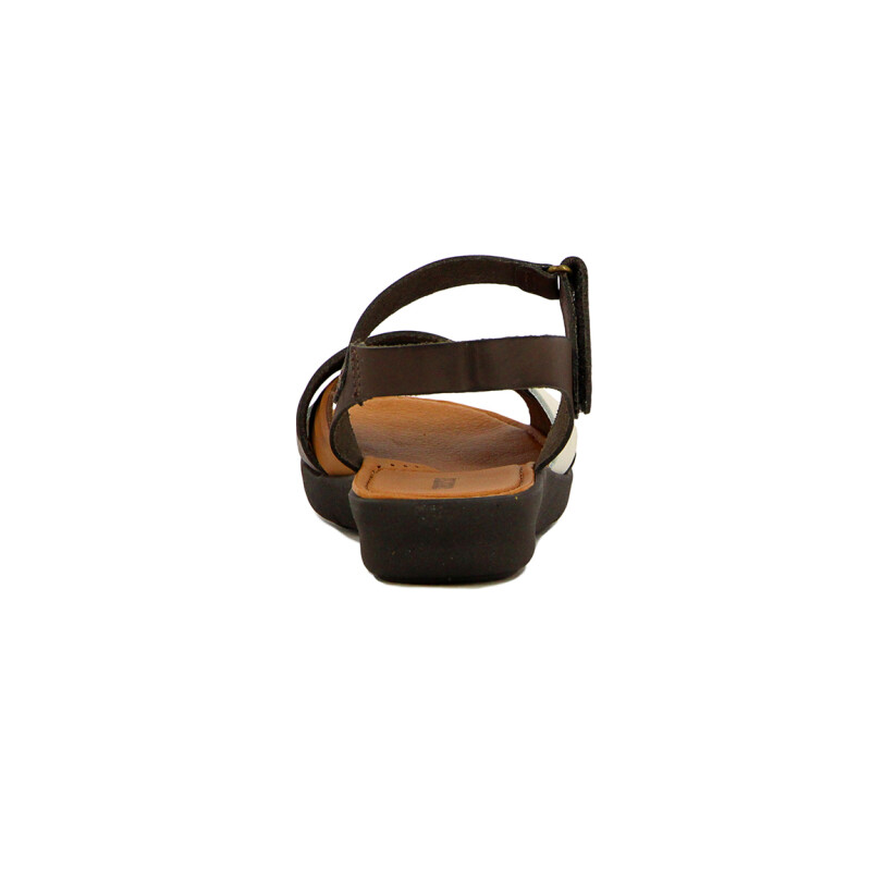 Country Sandalia Casual Cuero Tiras Combinada Cruzadas Coco-mix