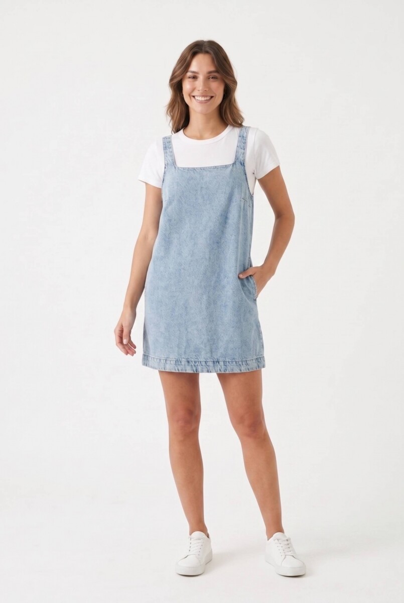 Vestido denim corto - Jean claro 