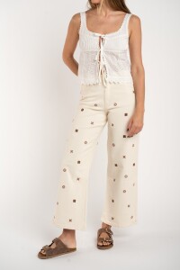 Jean Recto Bordado Off White