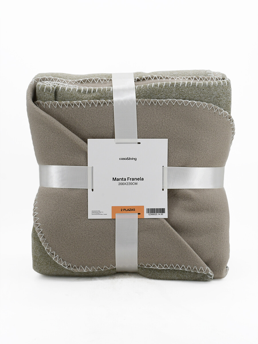 MANTA FRANELA 2 PLAZAS - GRIS 
