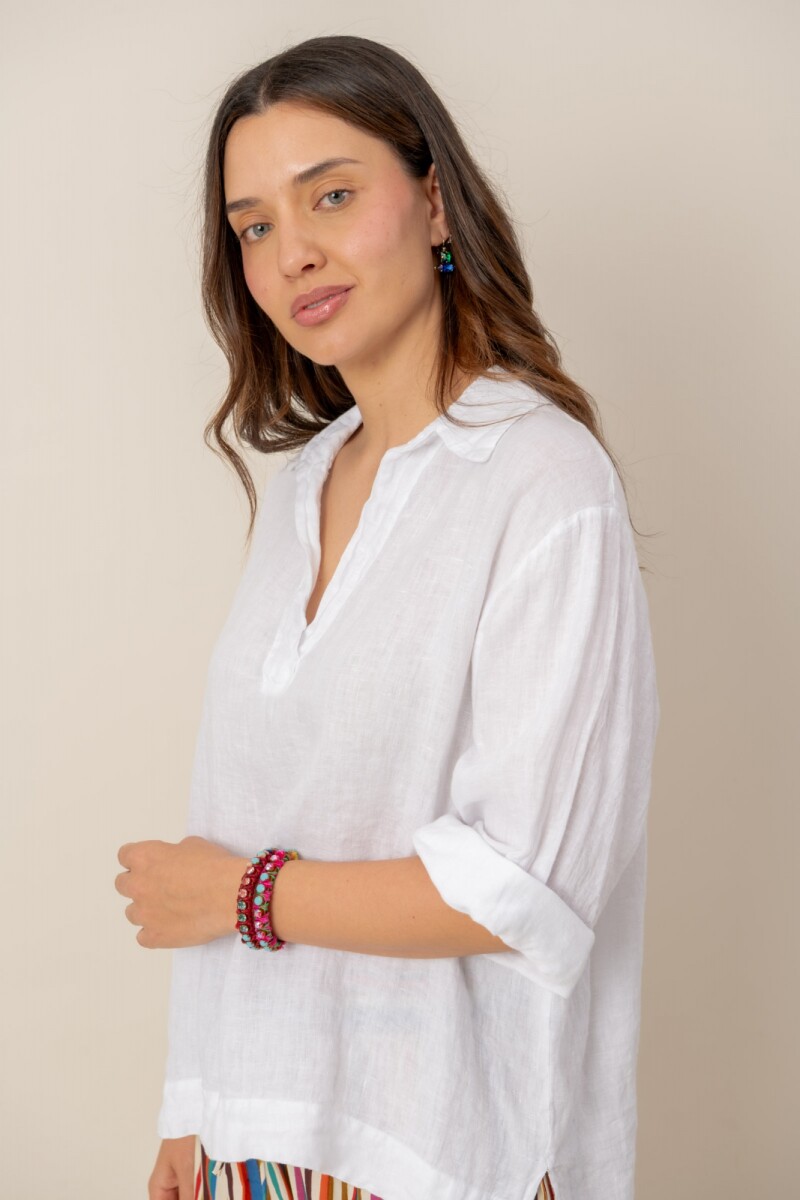 Blusa de lino - Blanco 