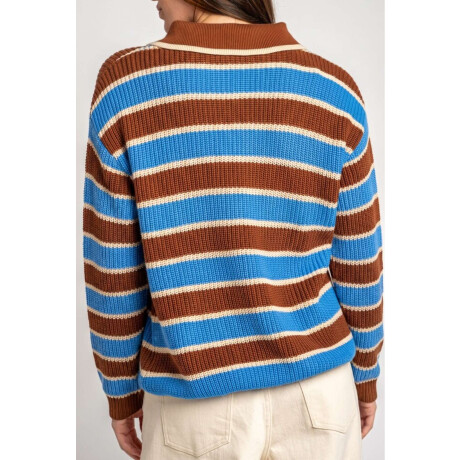 Sweater Polo Rayado Azul