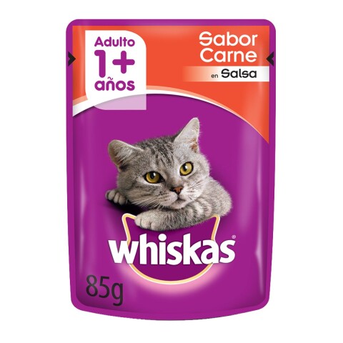 WHISKAS EN SALSA DE CARNE ALIMENTO HUMEDO 85 GR