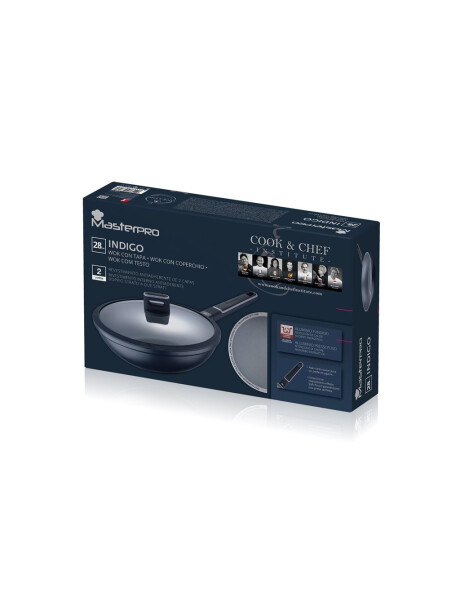 WOK 28X8CM ALUMINIO FUNDIDO C/TAPA INDIGO MP WOK 28X8CM ALUMINIO FUNDIDO C/TAPA INDIGO MP