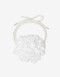 Pañuelos Raso Choker Con Flor Doble - Blanco Crudo
