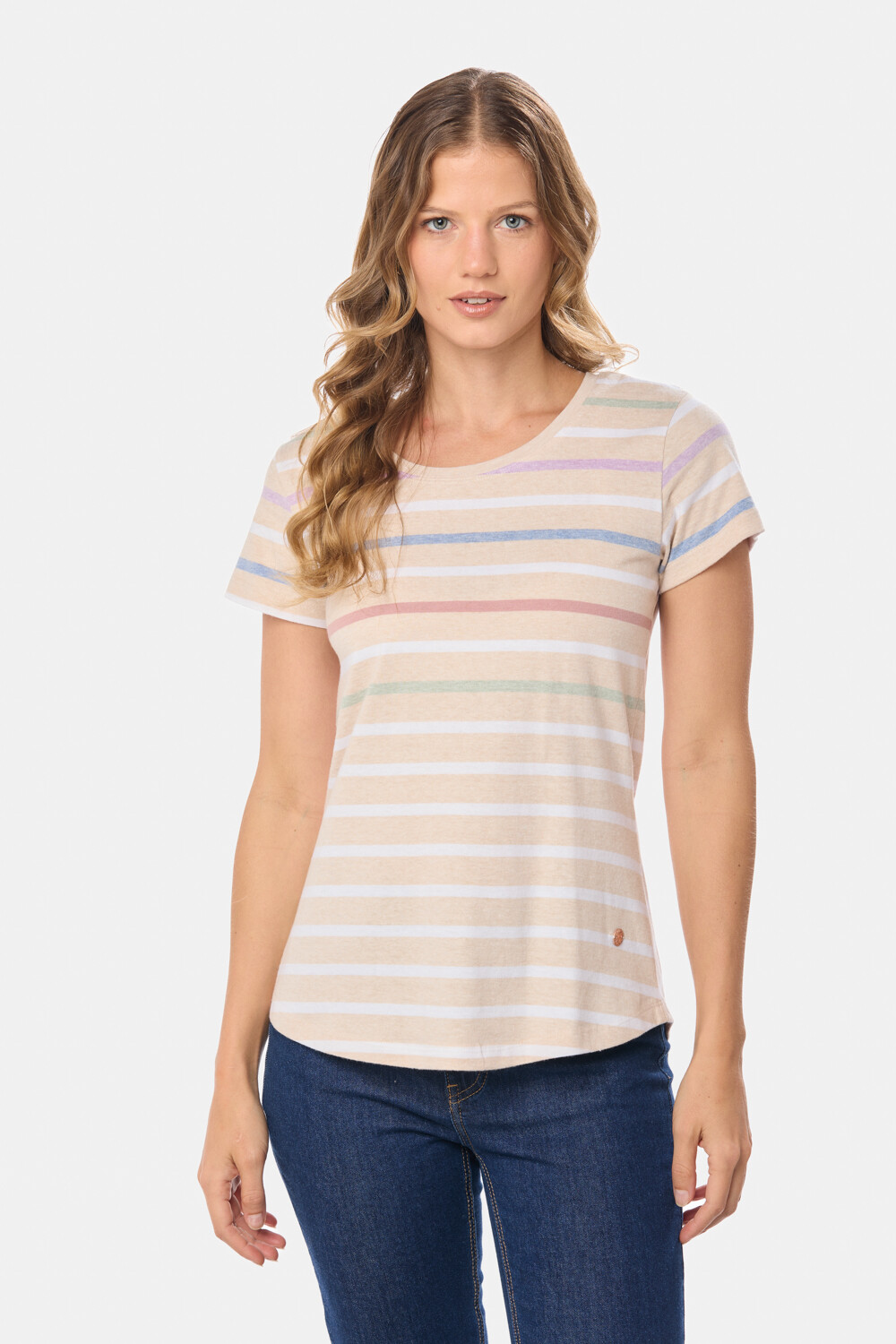 REMERA RAYADA Beige