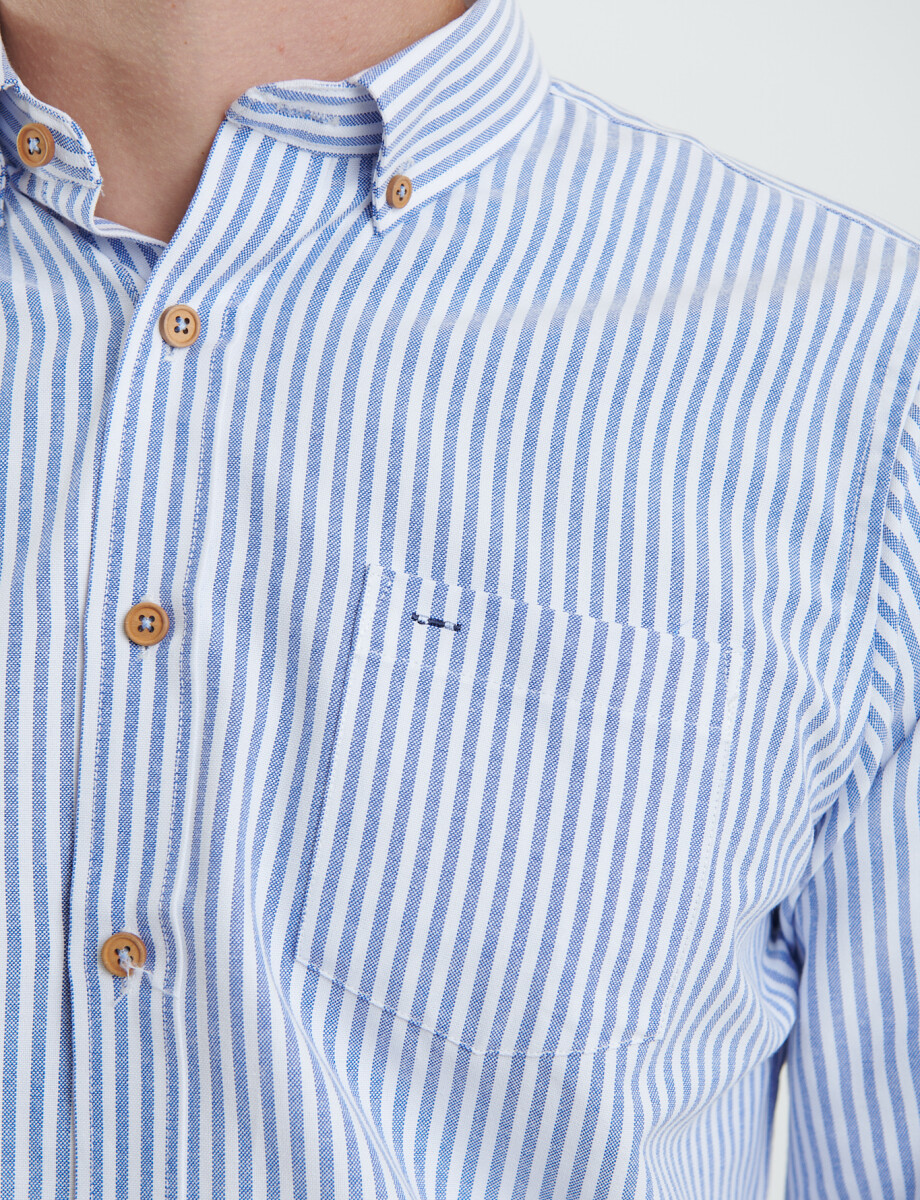 012622 CAMISA HARRINGTON LABEL Azul Osc/natural