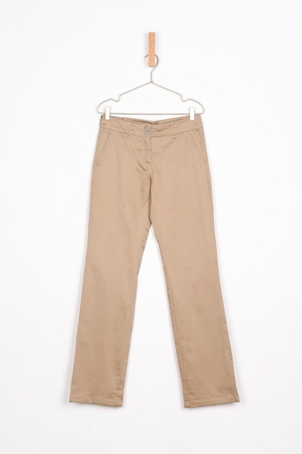 Pantalón Recto Algodón Elastano *s Beige