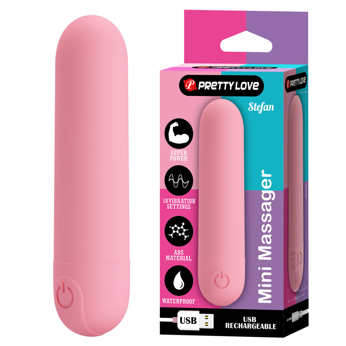 Vibrador Mini Massager Recargable Stefan Pretty Love - Rosado 