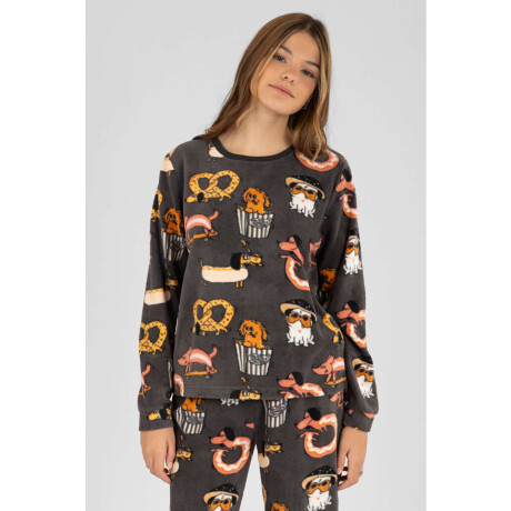 Pijama polar doggy Gris oscuro