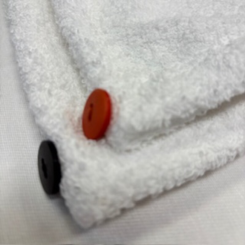 Gorro Turbante de Baño Toalla Seca Pelo Algodón botón rojo