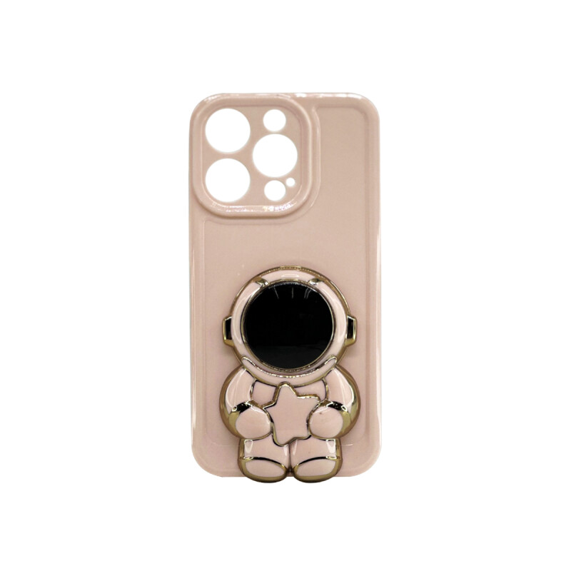 Protector iPhone 14 Pro con soporte astronauta color rosa Protector Iphone 14 Pro Con Soporte Astronauta Color Rosa